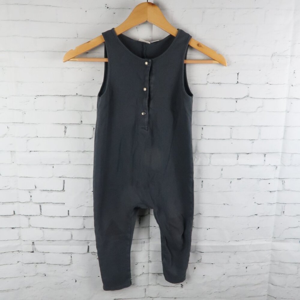 ZARA BABYBOY DARK GREY SLEEVELESS ONE PIECE JUMPSUIT SIZE 2/3 YEARS